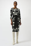 JACQUARD SWEATER PLAID SHEATH DRESS