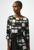 JACQUARD SWEATER PLAID SHEATH DRESS