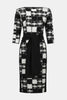 JACQUARD SWEATER PLAID SHEATH DRESS