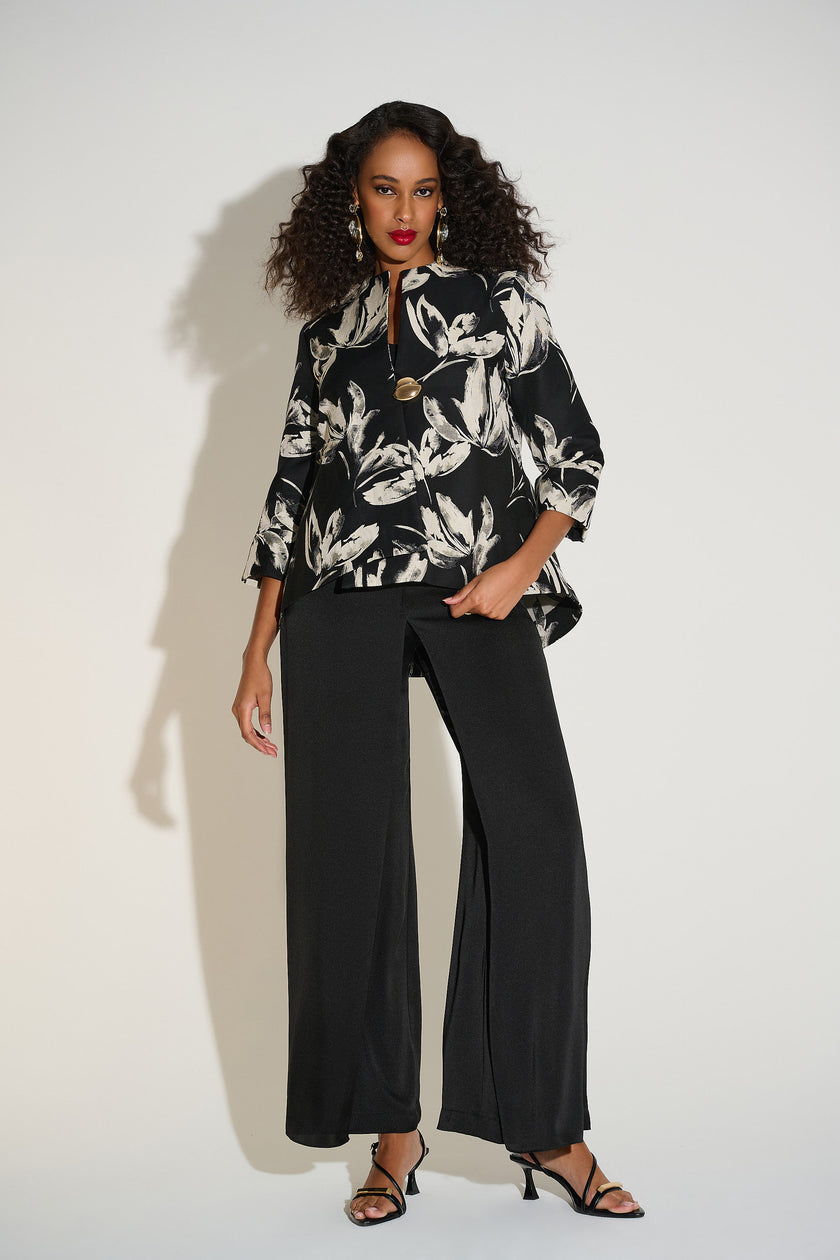 JACQUARD FLORAL PRINT SWING JACKET