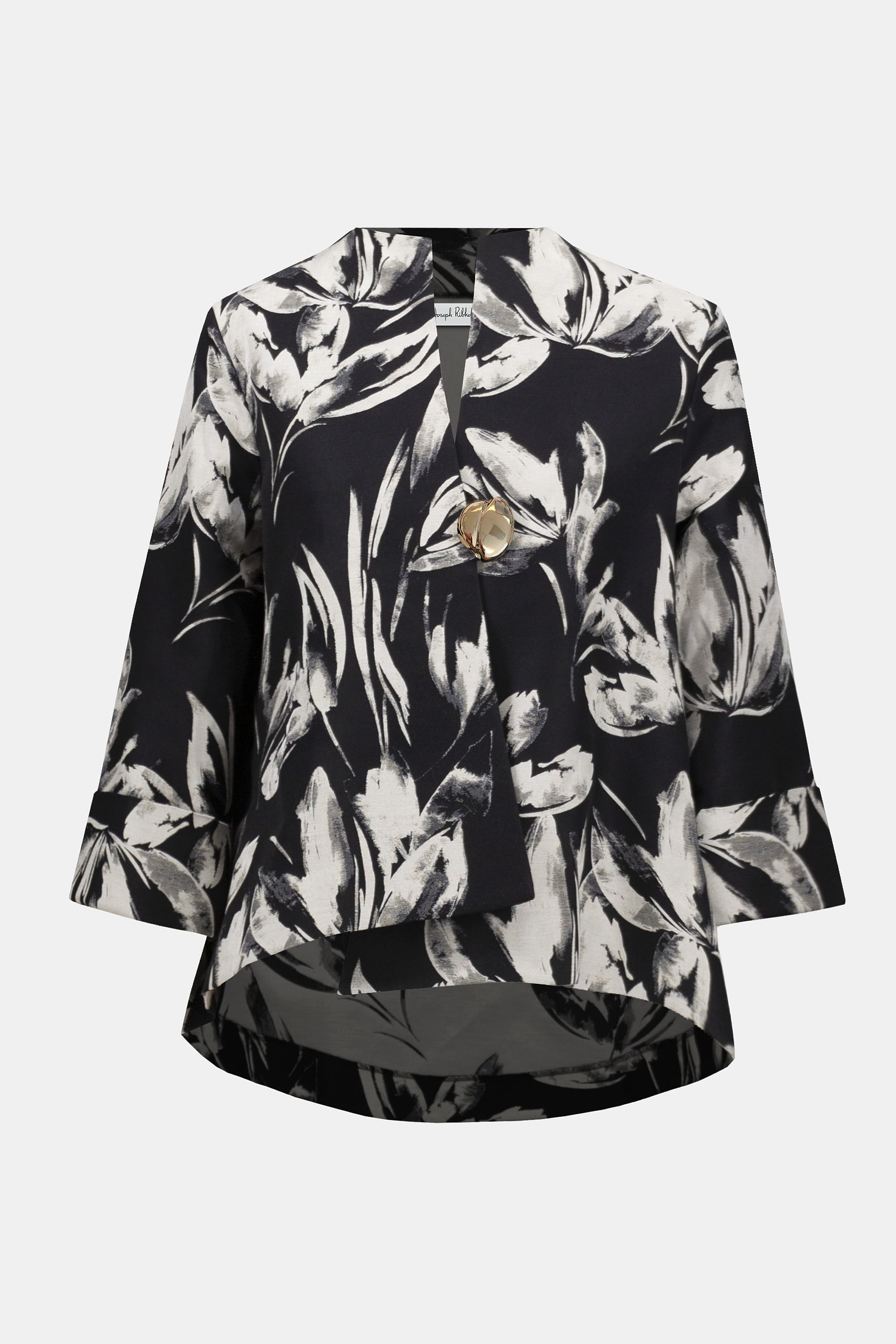 JACQUARD FLORAL PRINT SWING JACKET