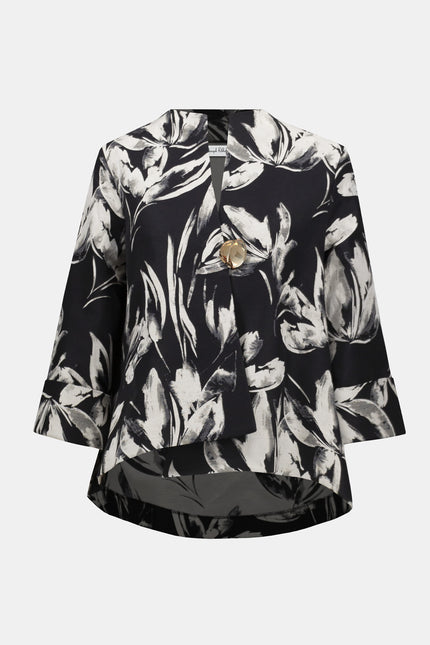 JACQUARD FLORAL PRINT SWING JACKET