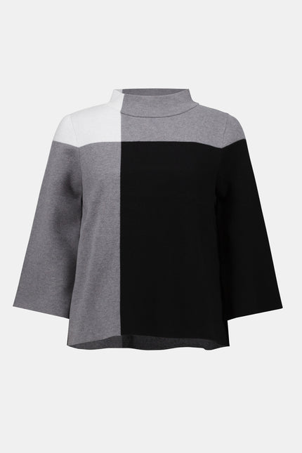 JACQUARD SWEATER COLOR BLOCK PULLOVER