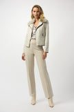 FOILED SUEDE SWING JACKET WITG FAUX FUR COLLAR