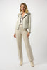 FOILED SUEDE SWING JACKET WITG FAUX FUR COLLAR