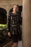 SCUBA AND LEATHERETTE COLLARLESS JACKET