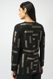 SCUBA AND LEATHERETTE COLLARLESS JACKET