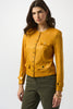 FOILED FAUX SUEDE FITTED JACKET