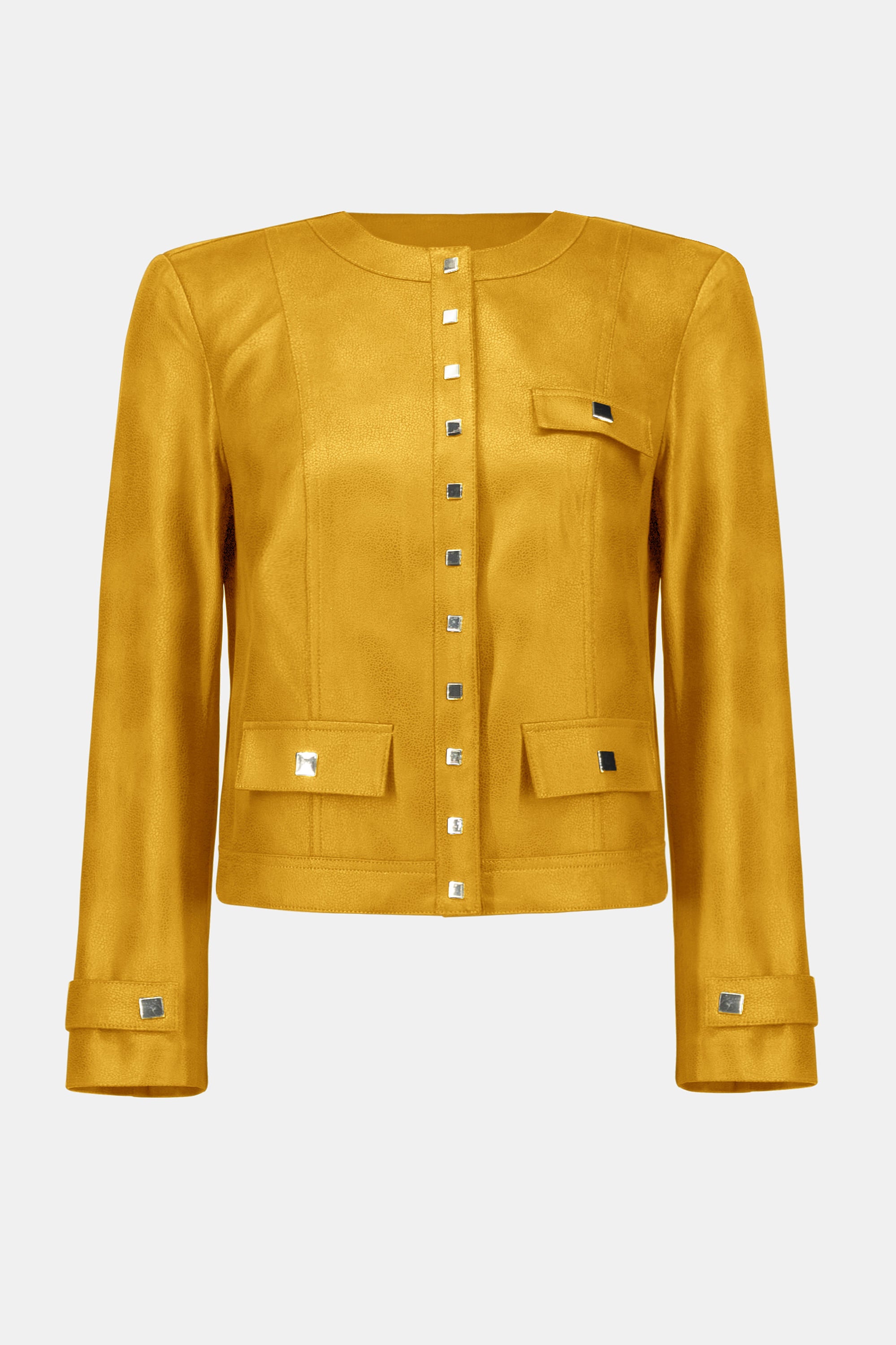 FOILED FAUX SUEDE FITTED JACKET