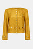 FOILED FAUX SUEDE FITTED JACKET