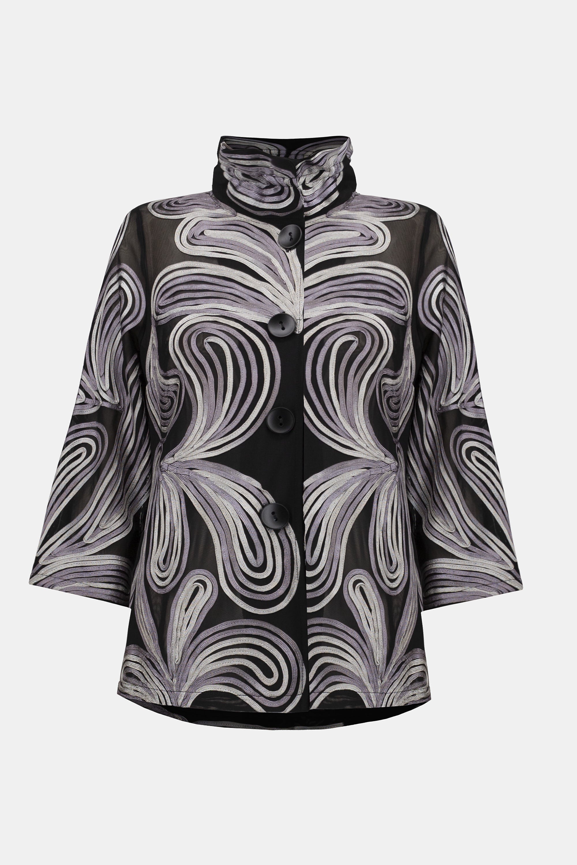 EMBROIDERED MESH STRAIGHT JACKET