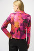 FOILED FAUX SUEDE ABSTRACT PRINT FITTED JACKET