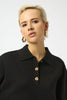 SWEATER KNIT BOXY PULLOVER WITH POLO COLLAR