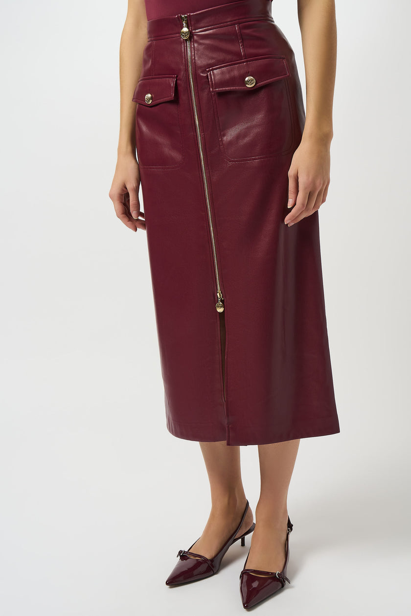 LEATHERETTE LONG PENCIL SKIRT