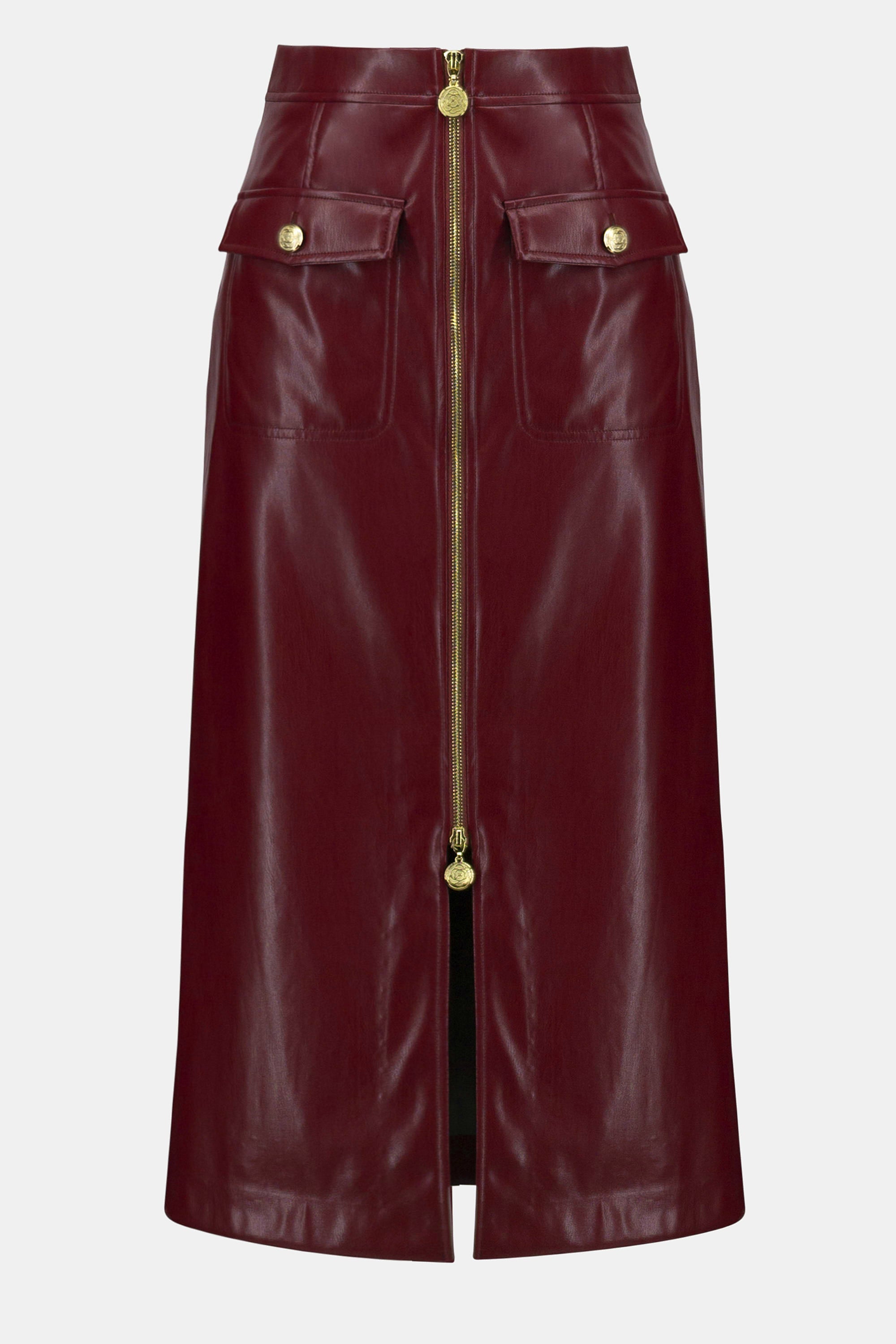 LEATHERETTE LONG PENCIL SKIRT