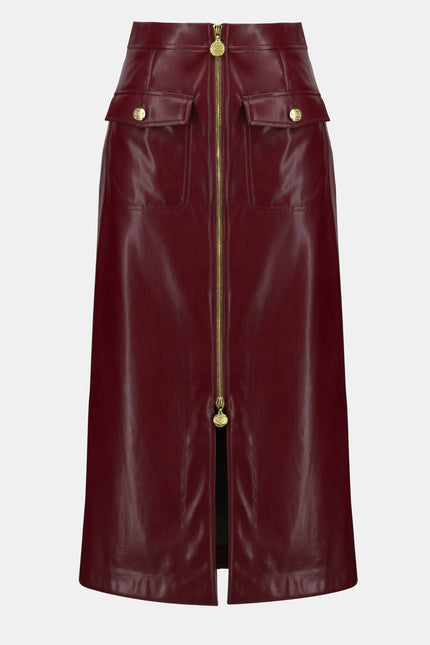 LEATHERETTE LONG PENCIL SKIRT