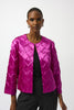 TEXTURED SATIN COLLARLESS JACKET