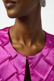 TEXTURED SATIN COLLARLESS JACKET