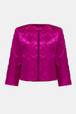 TEXTURED SATIN COLLARLESS JACKET
