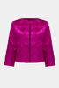 TEXTURED SATIN COLLARLESS JACKET