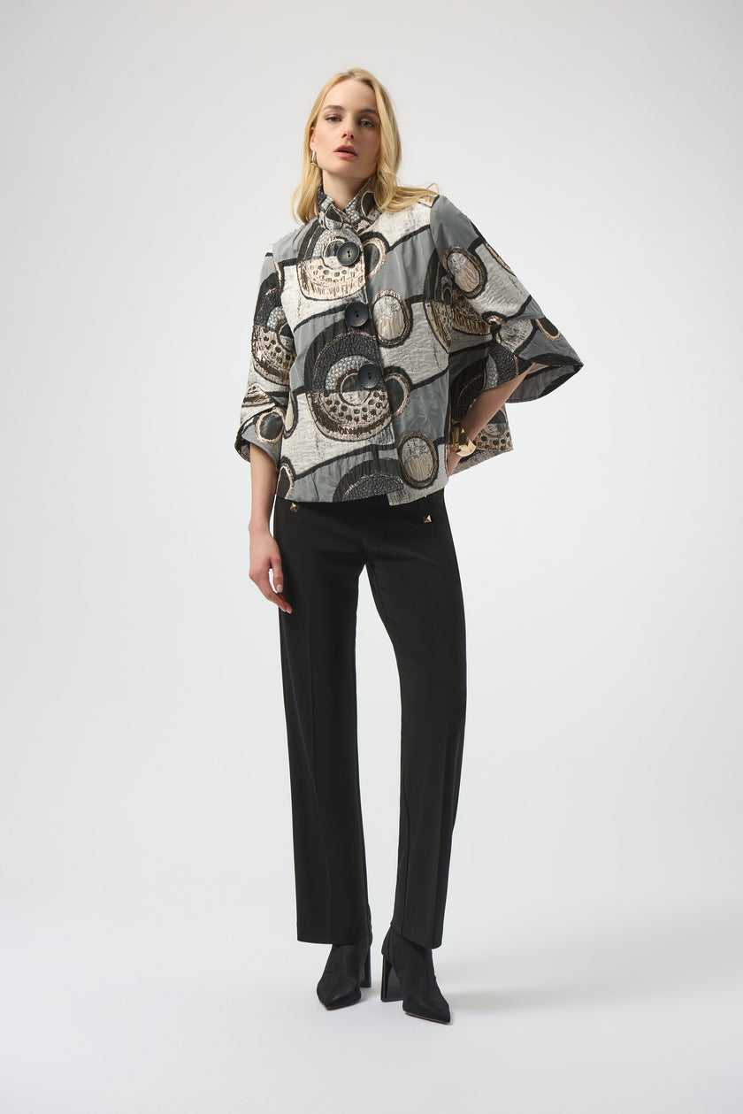 ABSTRACT JACQUARD TRAPEZE JACKET