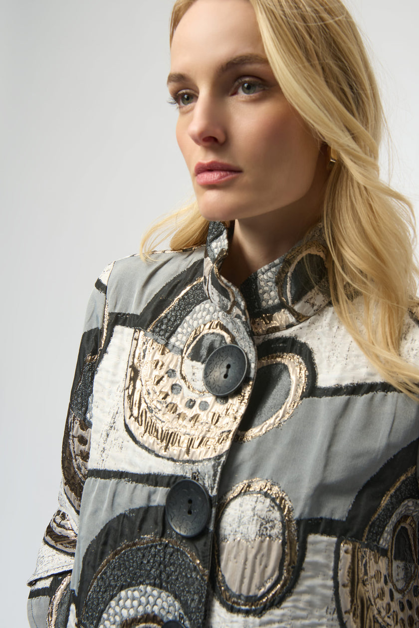 ABSTRACT JACQUARD TRAPEZE JACKET