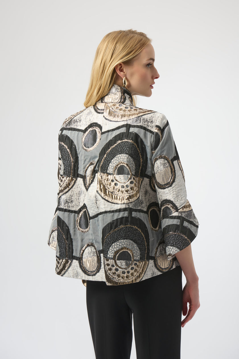 ABSTRACT JACQUARD TRAPEZE JACKET