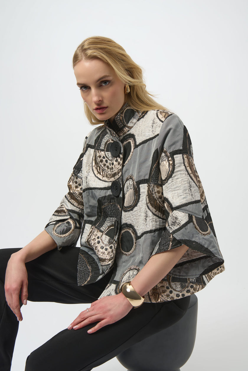 ABSTRACT JACQUARD TRAPEZE JACKET