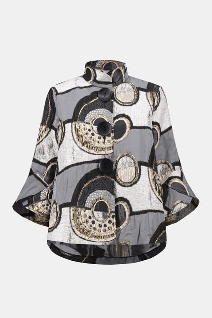 ABSTRACT JACQUARD TRAPEZE JACKET
