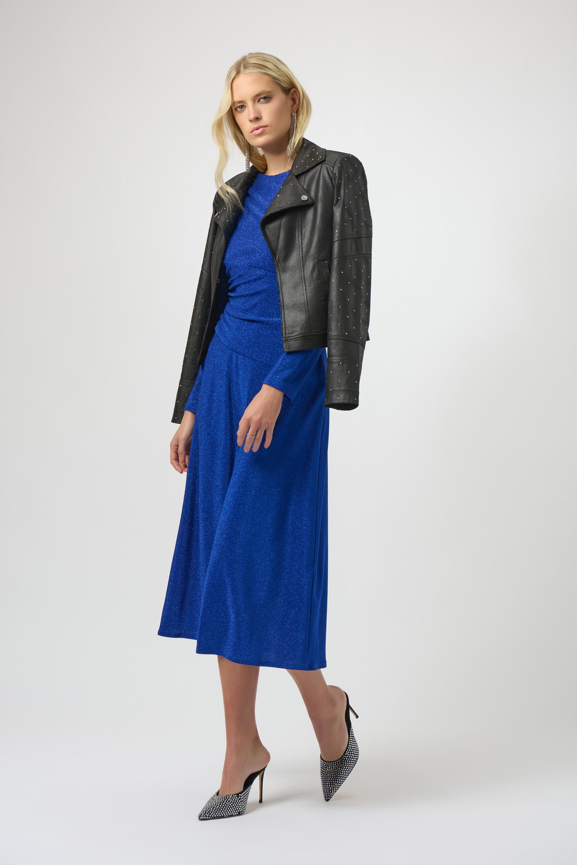 SPARKLE KNIT FIT AND FLARE DRESS