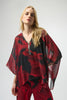 RECYCLED CHIFFON ABSTRACT PRINT PONCHO TOP