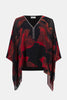 RECYCLED CHIFFON ABSTRACT PRINT PONCHO TOP