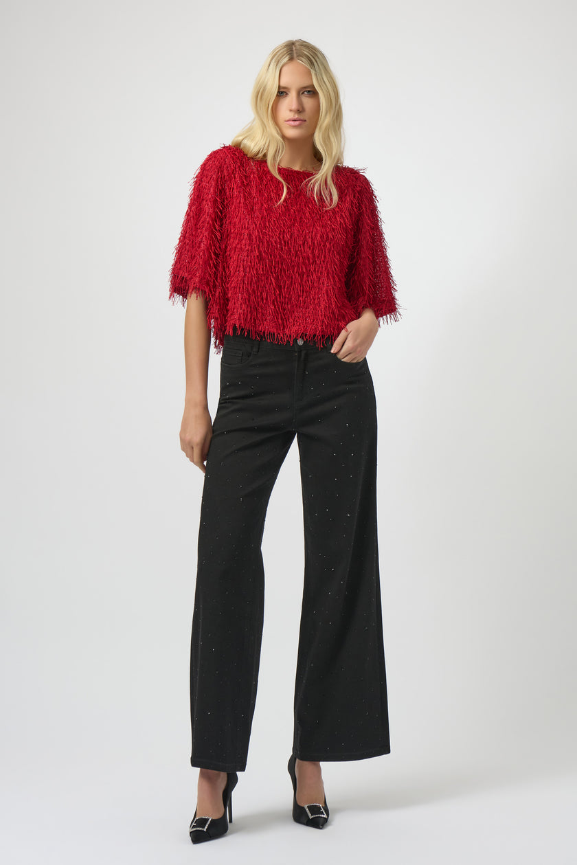 NOVELTY FRINGE BOXY  TOP