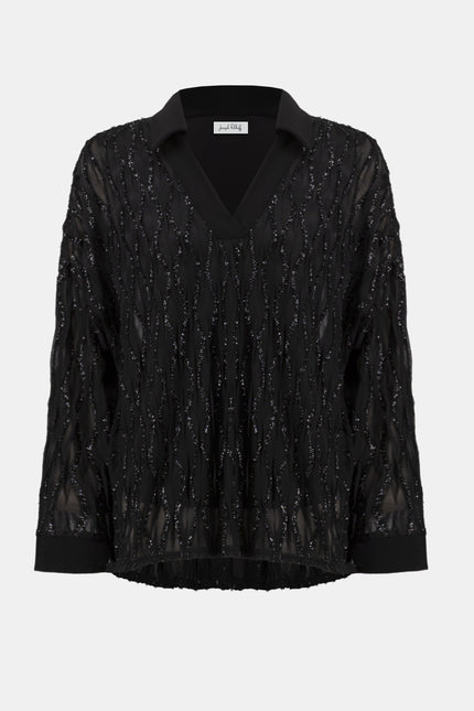 LUREX CASCADE AND SILKY KNIT BOXY TOP