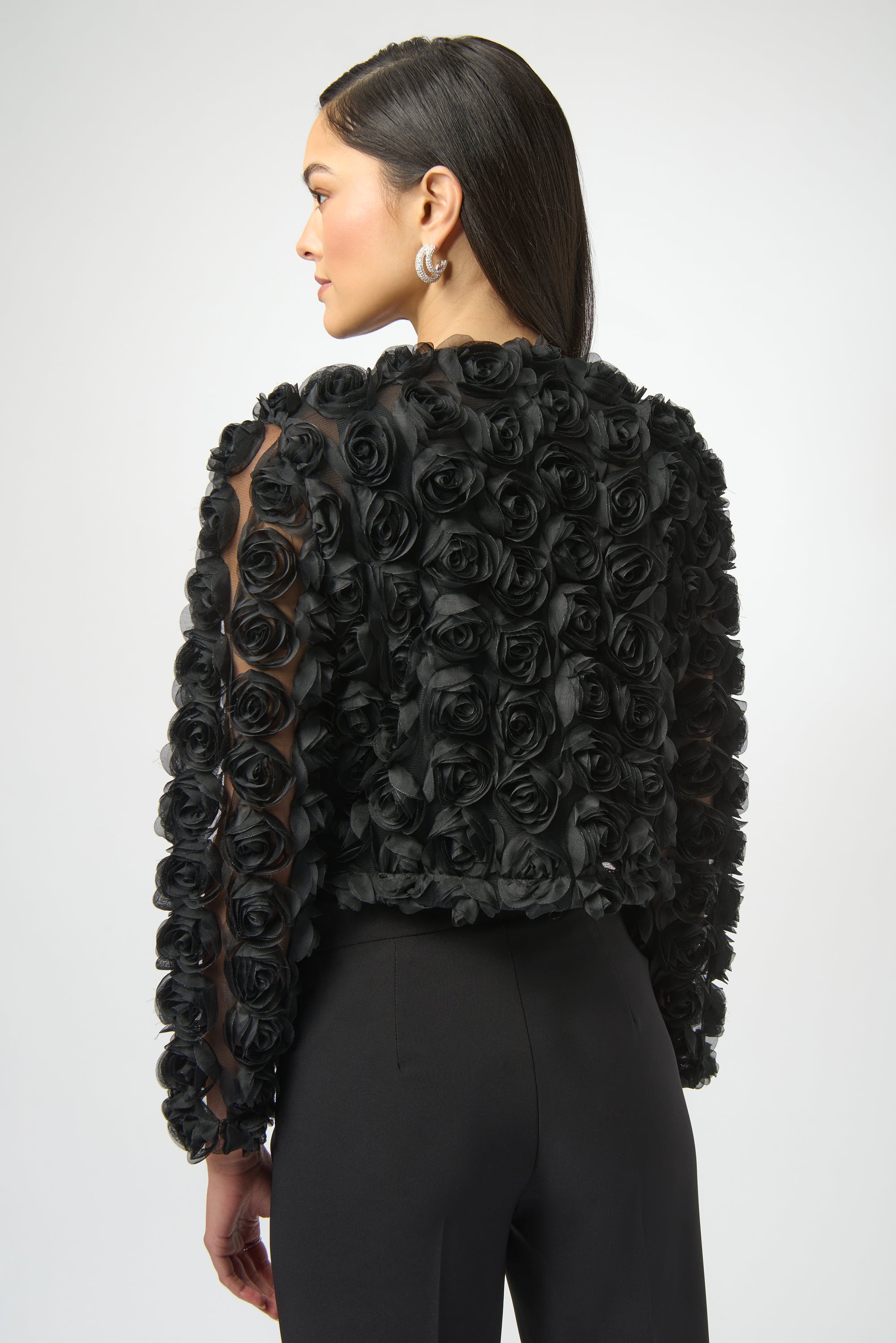 ROSETTE EMBROIDERED STRAIGHT COVER UP
