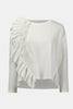 SCUBA JERSEY LONG SLEEVE RUFFLED TOP