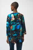 SILKY KNIT ABSTRACT PRINT FIT AND FLARE TUNIC