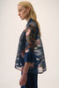 JACQUARD ORGANZA FLORAL PRINT SWING JACKET