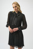 PLEATED CHIFFON ALINE DRESS WITH NECK TIE