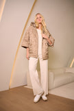 WOVEN DIAMOND QUILT HOODED OUTDOOR JACKET