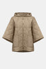 WOVEN DIAMOND QUILT HOODED OUTDOOR JACKET