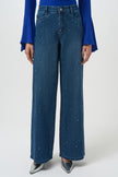 CLASSIC WIDE LEG JEANS WITH RHINESTONES