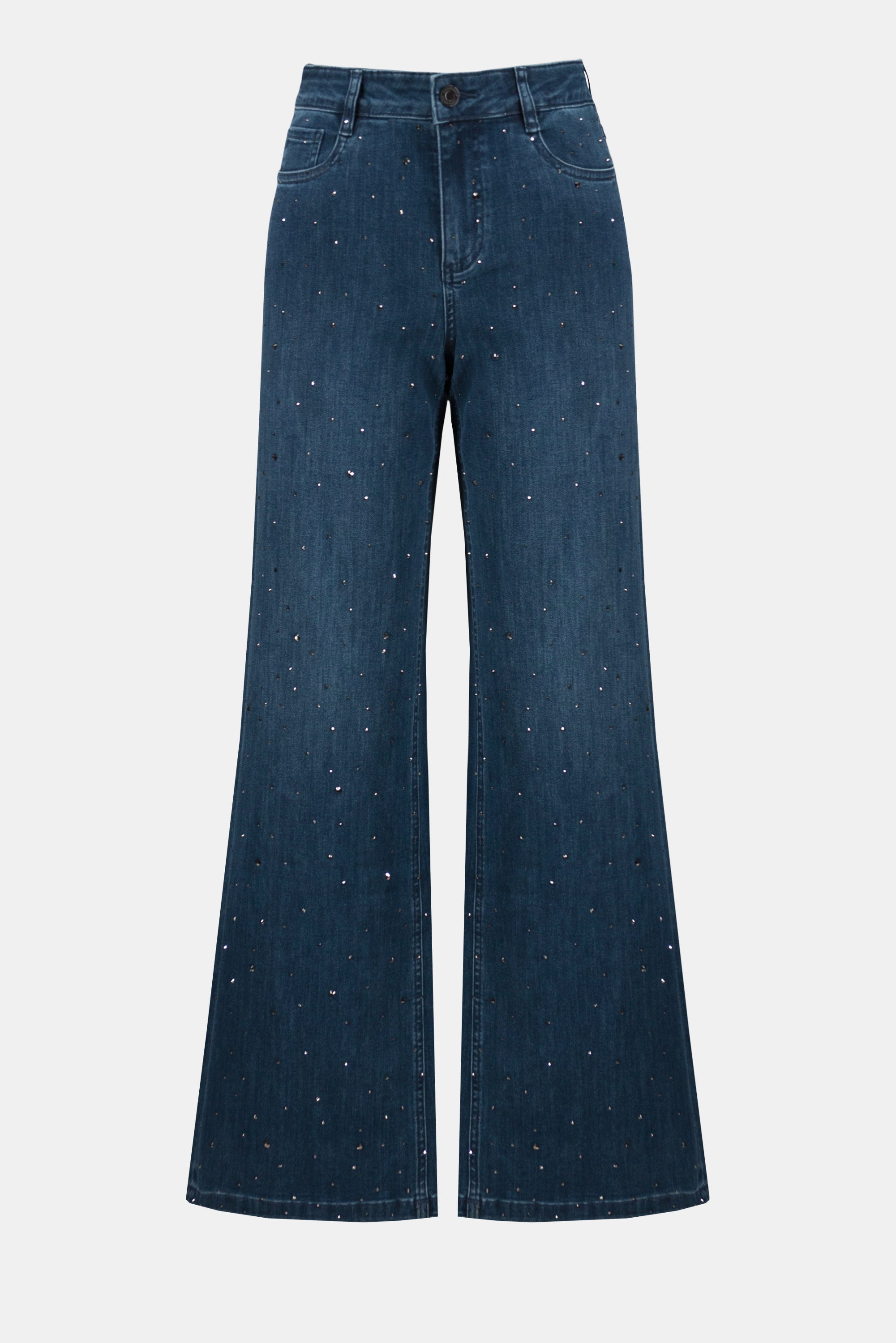 CLASSIC WIDE LEG JEANS WITH RHINESTONES