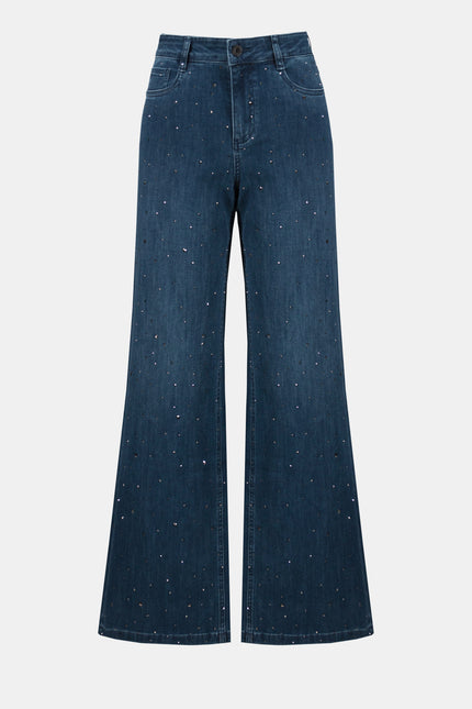 CLASSIC WIDE LEG JEANS WITH RHINESTONES