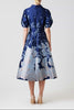 METALLIC JACQUARD FLORAL PUFF SLEEVE DRESS