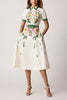 FLORAL COTTON MIDI SHIRT DRESS
