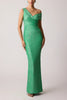 ASYMMETRICAL PORTRAIT JACQUARD EVENING GOWN