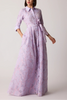 METALLIC ORGANZA SHIRTWAIST GOWN WITH BRANCH MOTIF