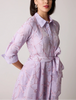 METALLIC ORGANZA SHIRTWAIST GOWN WITH BRANCH MOTIF
