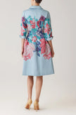 JACQUARD FLORAL PLACEMENT COAT DRESS